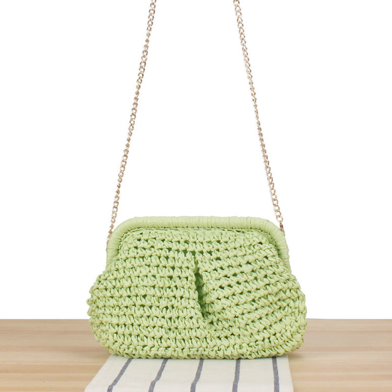 Handbag with Elegant Woven Design and High-Quality Chain Decoration Kalsten