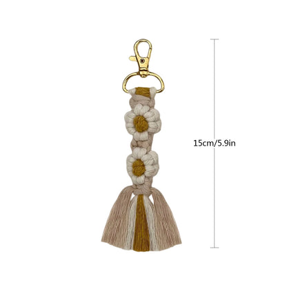 Macrame Keychain Strap with Floral Design Acalora