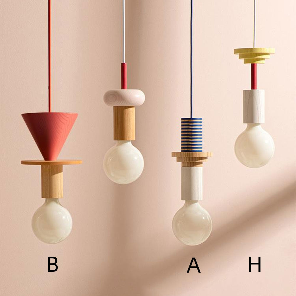 Design Colored Wood Blocks Pendant Light | Kalsten