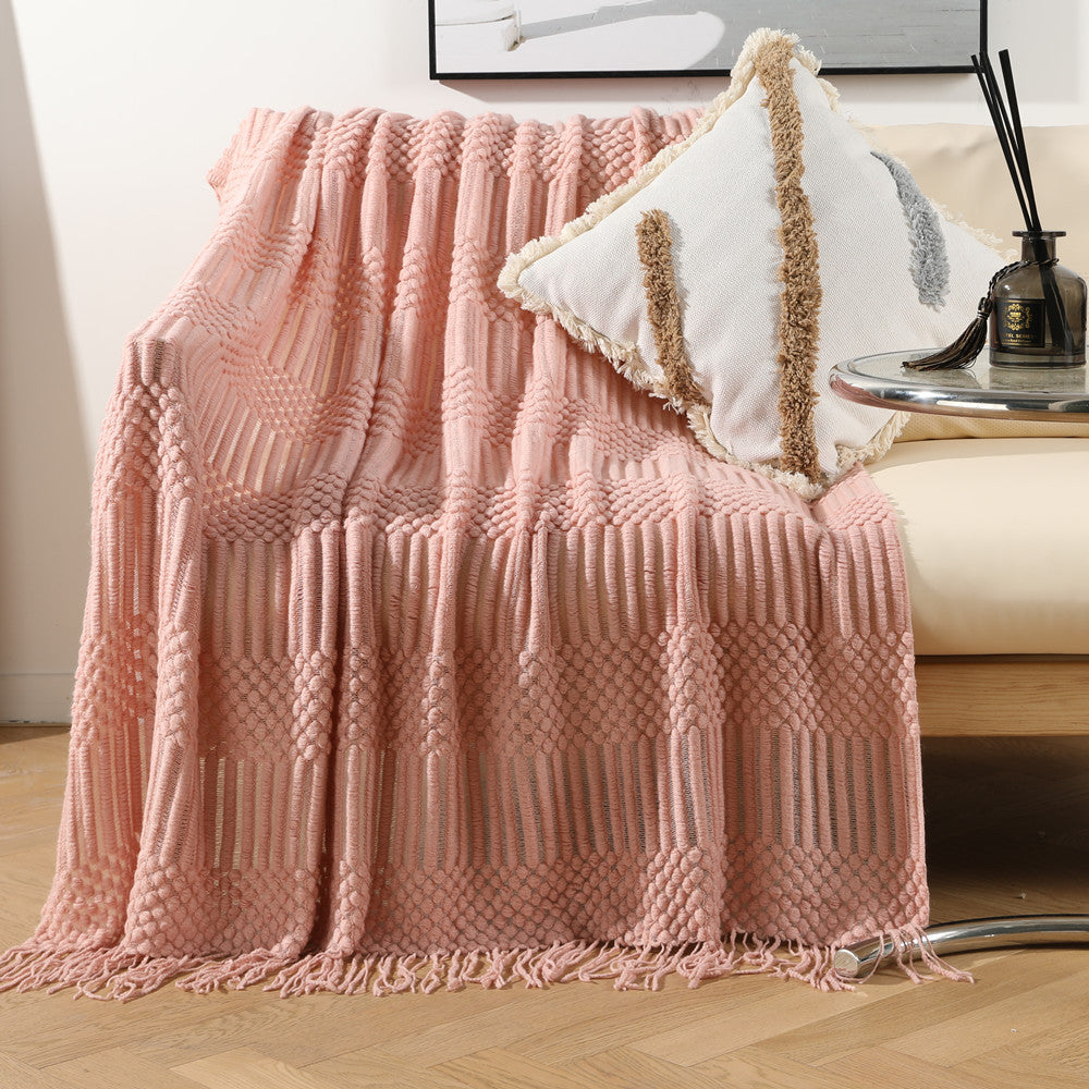 Women's high-quality knitted blanket with textured design Kalsten