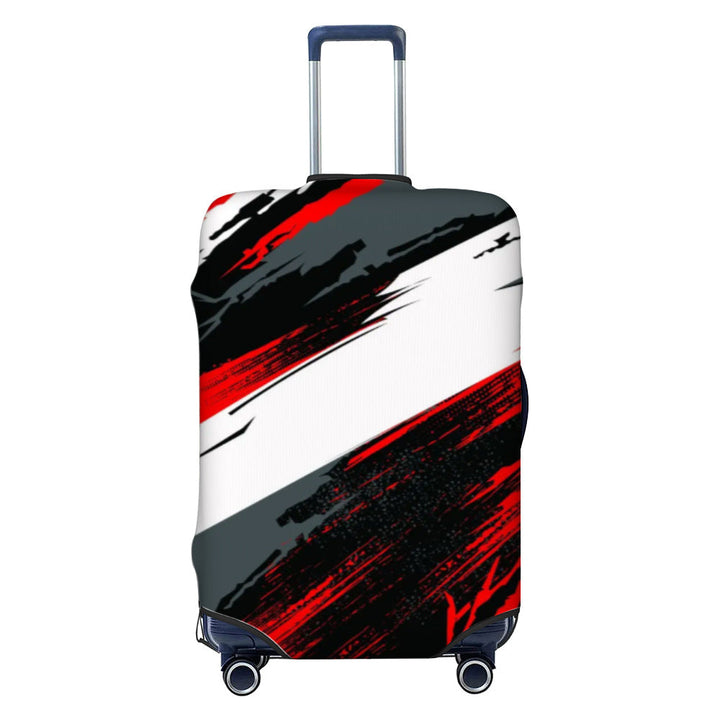 Unisex nan elastic luggage cover with geometric design, stretchable polyester-spandex fabric, zipper opening and non-slip inner securement for trolley Kalsten