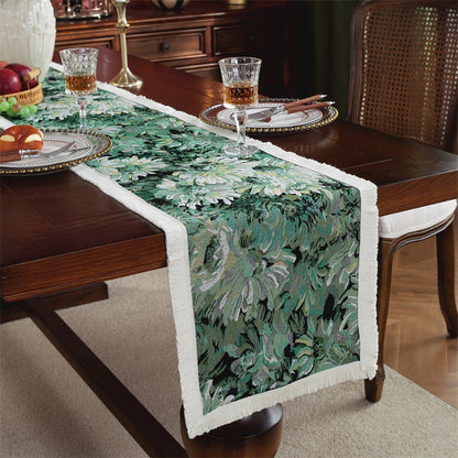 Elegant Floral Embroidered Table Runner