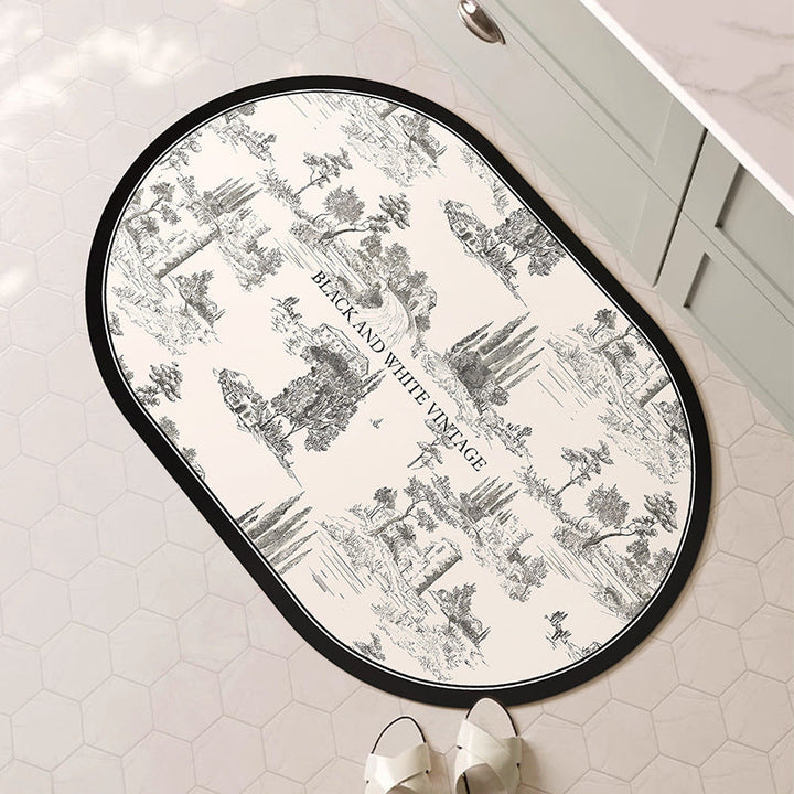 Decorative Floral Bath Mat Kalsten