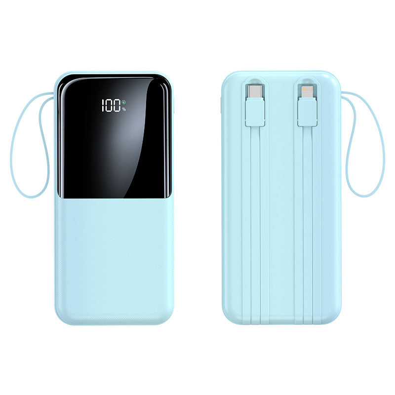 Portable power bank with integrated charging cable and LCD display Kalsten