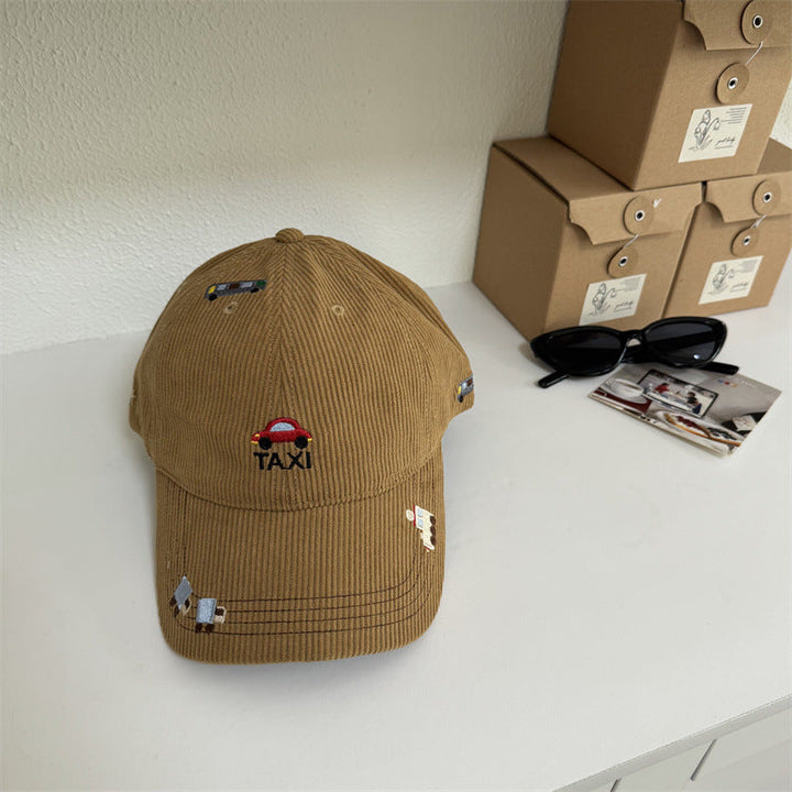 Men's Corduroy Taxi Embroidered Baseball Cap Kalsten