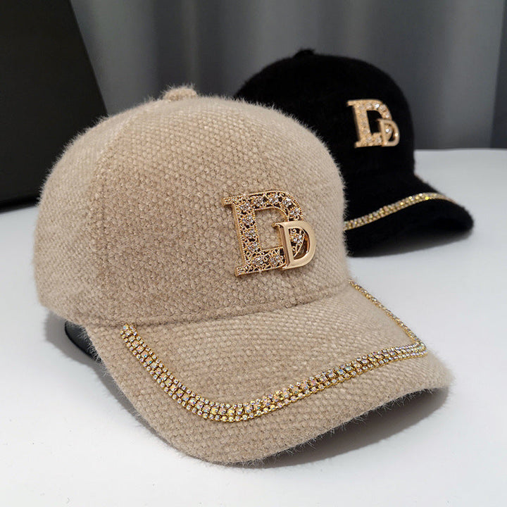 Women's Luxury Embellished Fleece Baseball Cap Kalsten