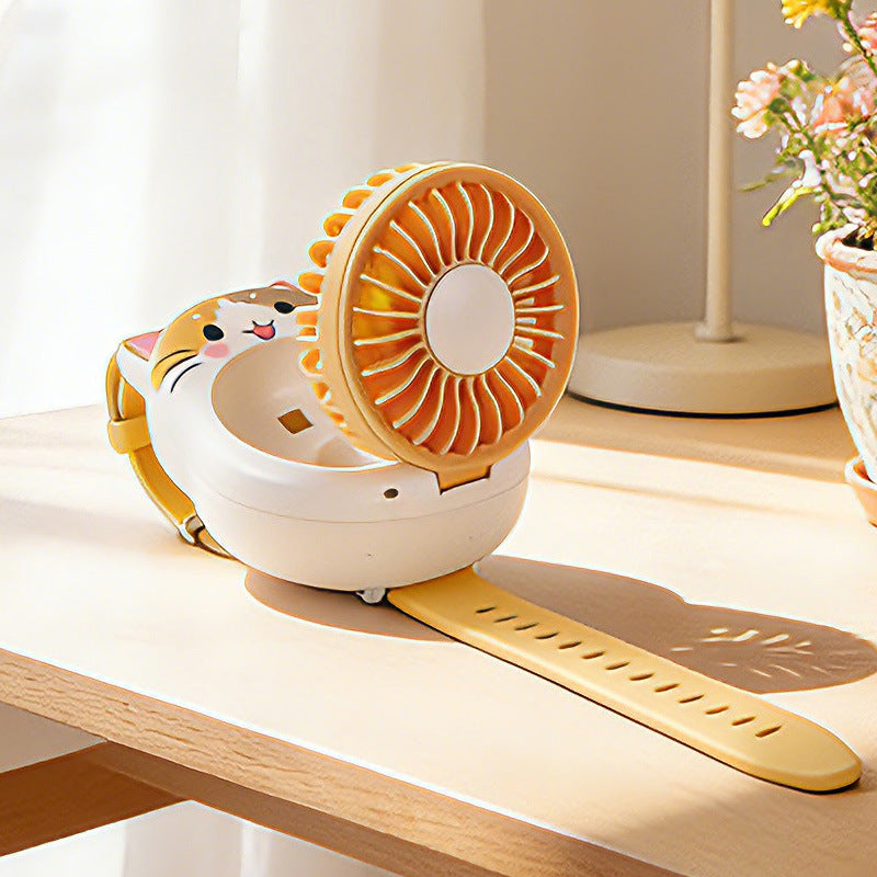 Unisex Portable Hand Fan in Cute Cat Design Kalsten