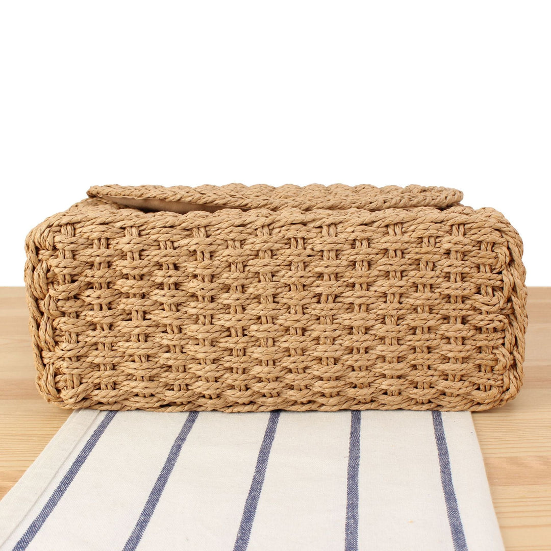 Handbag made of woven natural material with adjustable shoulder strap Kalsten