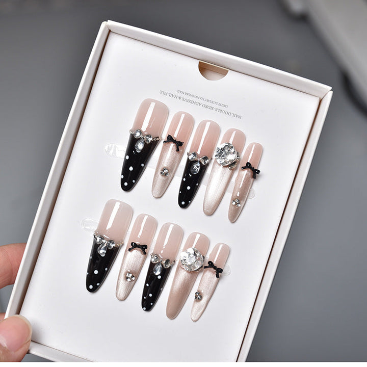 Premium Crystal-Decorated Stiletto Press-On Nail Extensions Kalsten