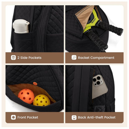 Quilted Tennis Racket Backpack Acalora