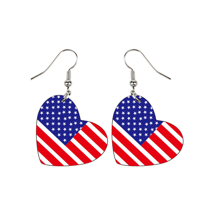 Women's star-shaped earrings with USA flag design made of lightweight acrylic and nickel-free fishhook Kalsten