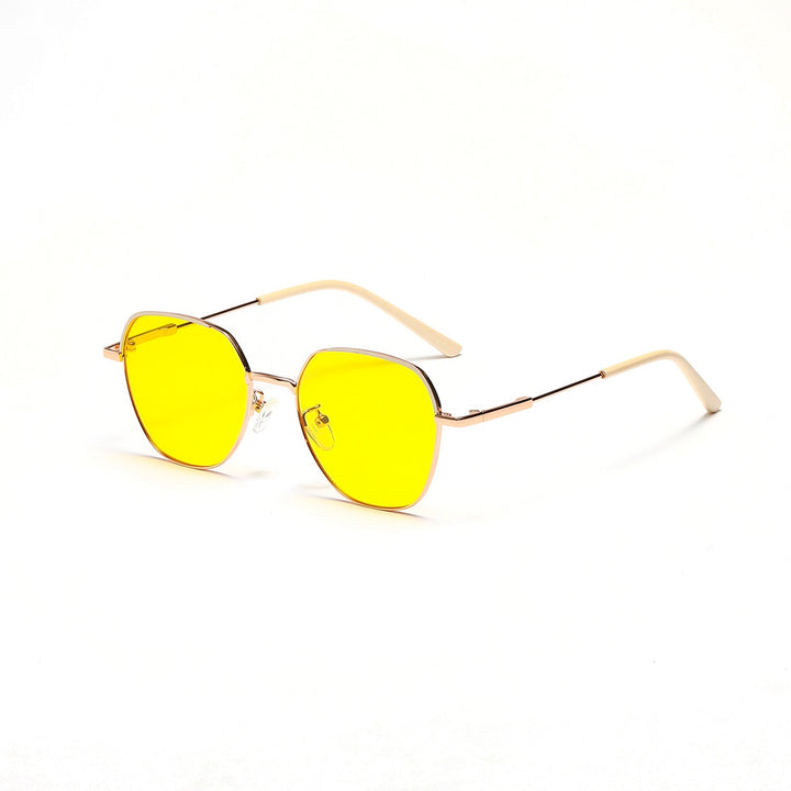 Women’s fashionable sunglasses with slim metal frame and blue lenses Kalsten