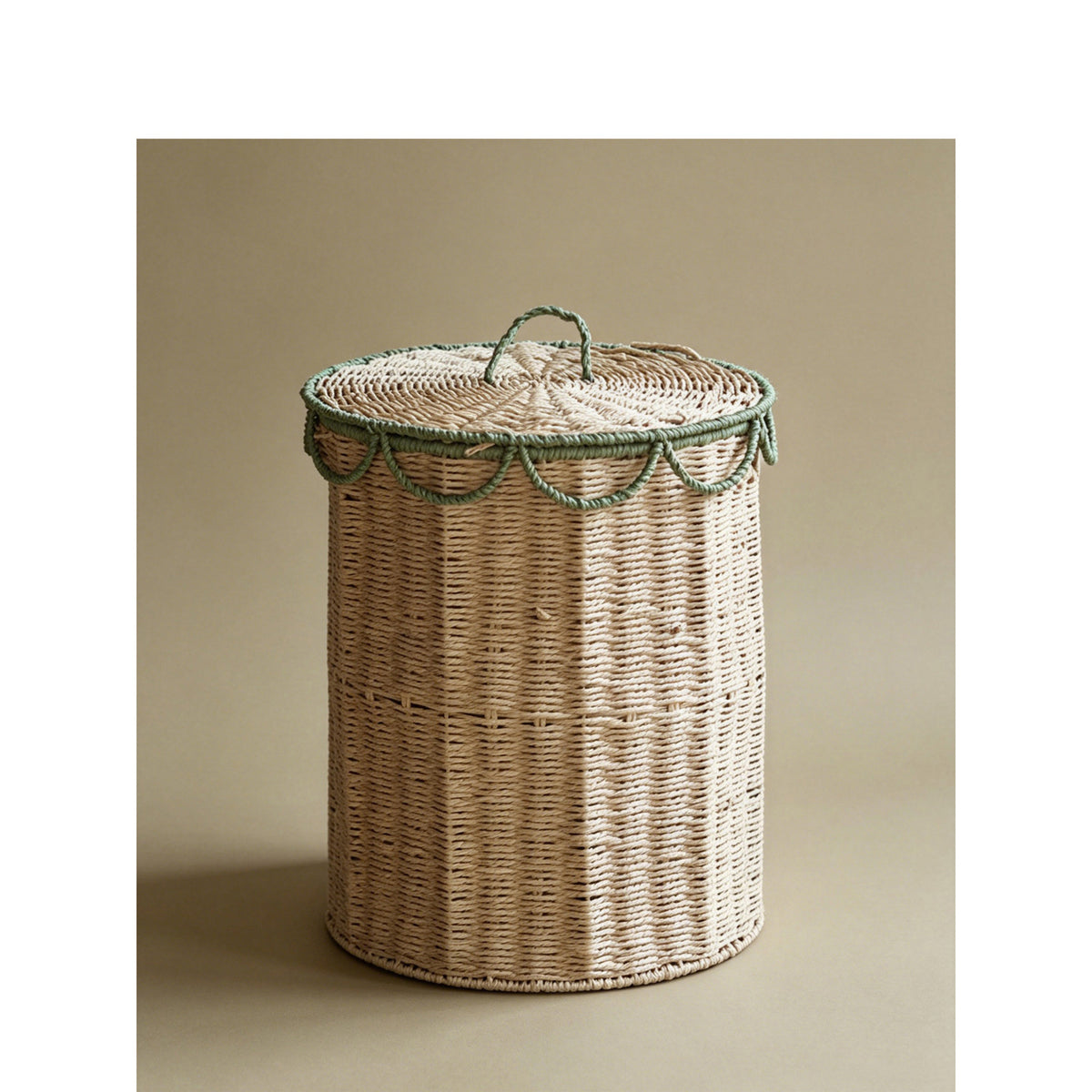 Natural storage basket with lid Acalora