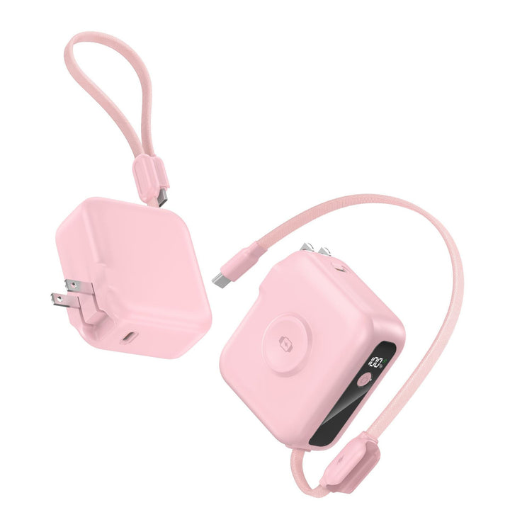 Compact charger with integrated USB-C cable and digital display Kalsten