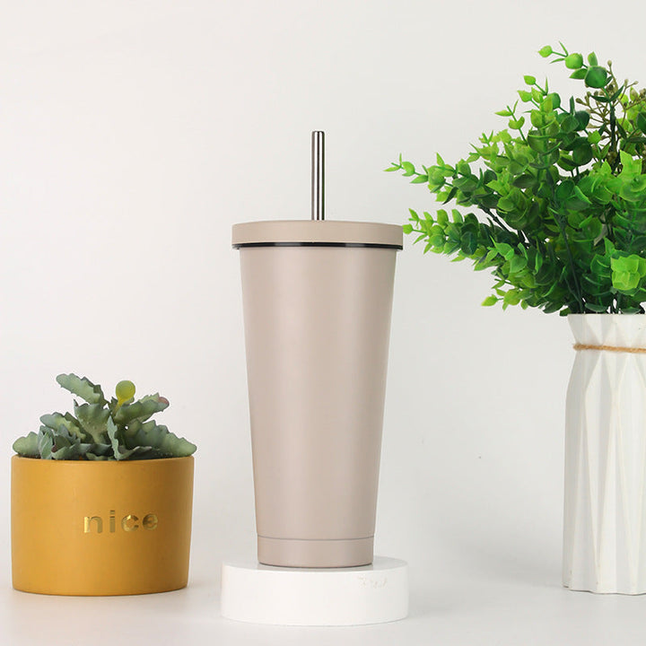 Women's stainless steel drinking cup with straw Kalsten