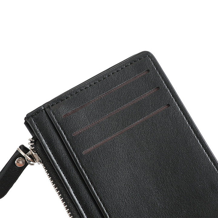 Compact Zippered Leather Cardholder Kalsten