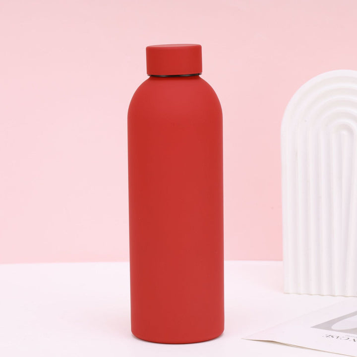 Unisex nan vacuum-insulated stainless steel drinking bottle with soft-touch surface and leak-proof screw cap Kalsten