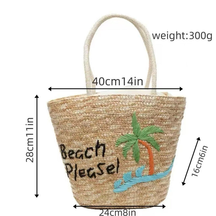 Summery woven bag with creative beach motif Kalsten