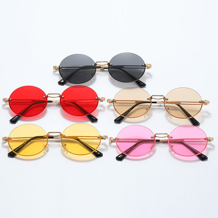 Women's round sunglasses with fine metal frame Kalsten