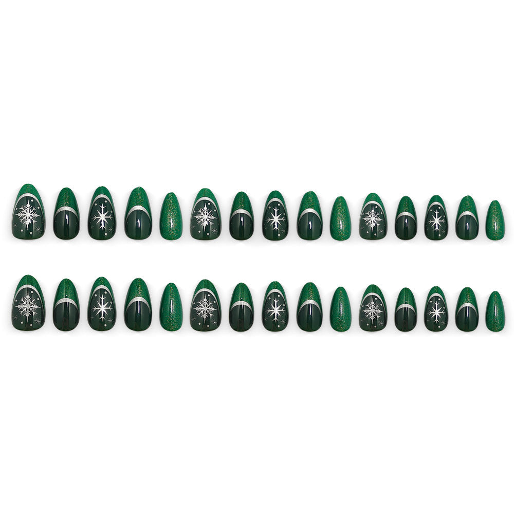 Glamorous artificial nails with intricate Christmas design Kalsten