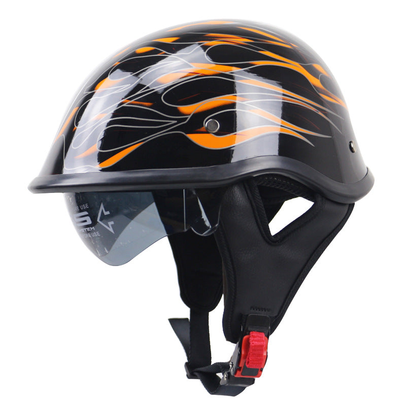 Classic Open-Face Motorcycle Helmet with Visor Kalsten