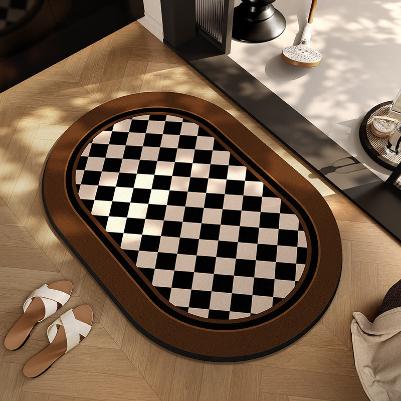 Checkerboard Patterned Entryway Mat Kalsten