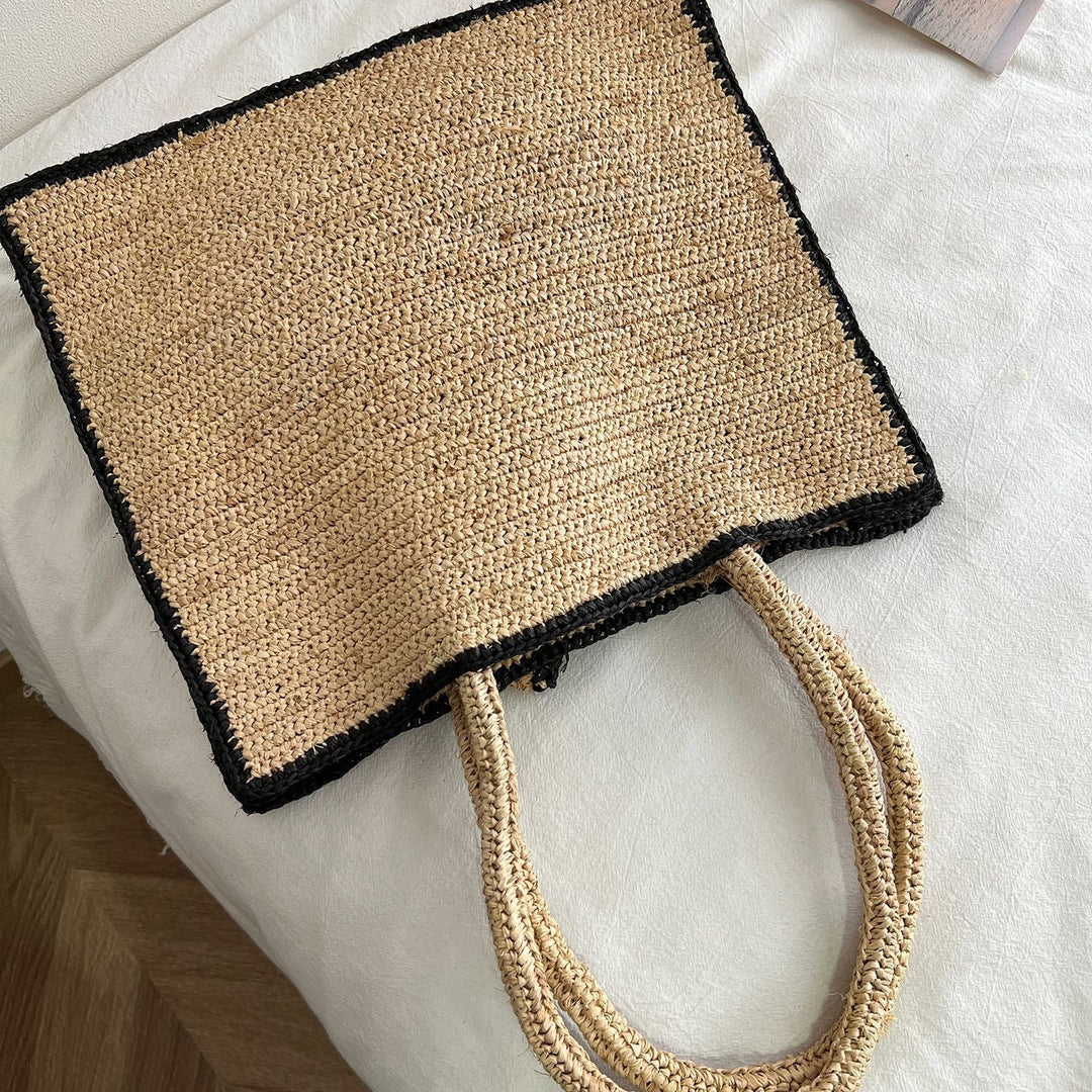 Handcrafted knitted bag with floral design Kalsten