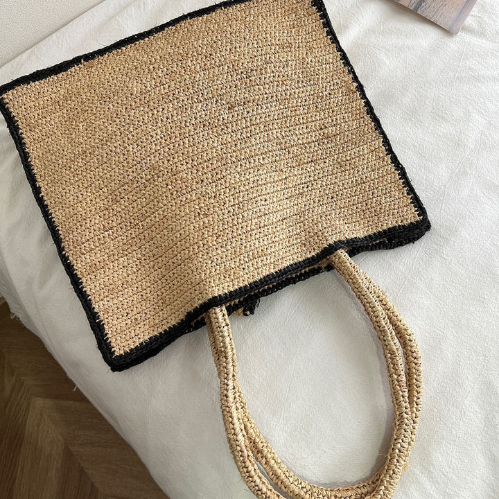 Handcrafted knitted bag with floral design Kalsten