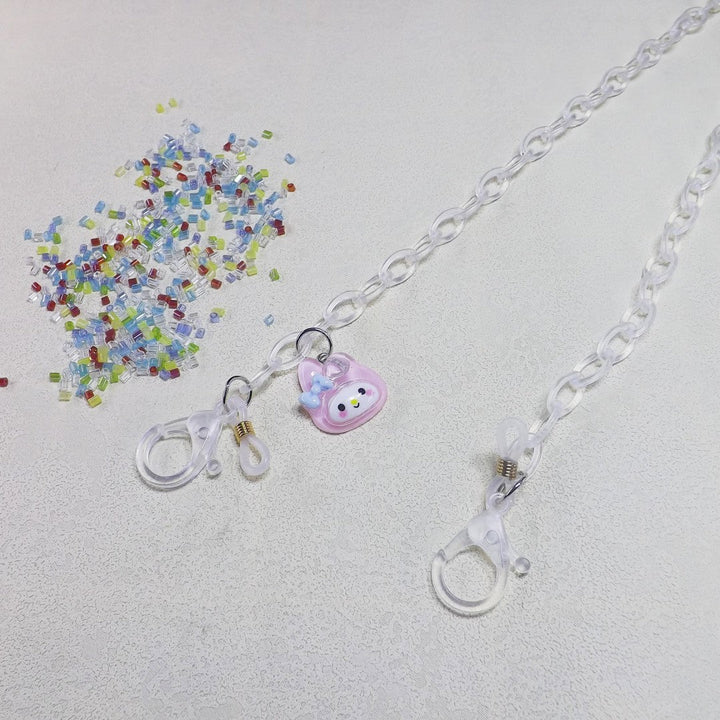 Playful glasses holder chain made of transparent material Kalsten