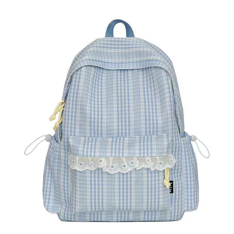 Gingham Patterned Stylish Backpack Kalsten