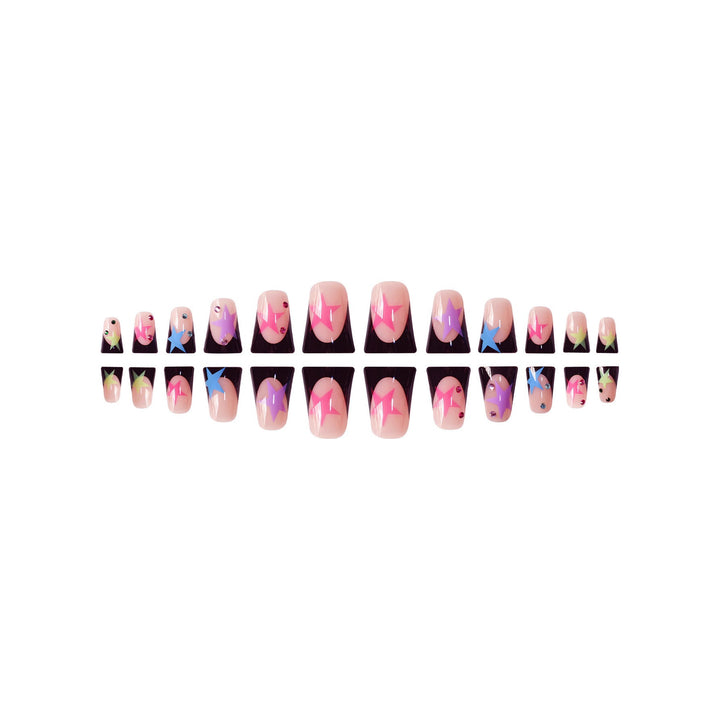 Artistic Stiletto Nail Art Set with Star Accents Kalsten