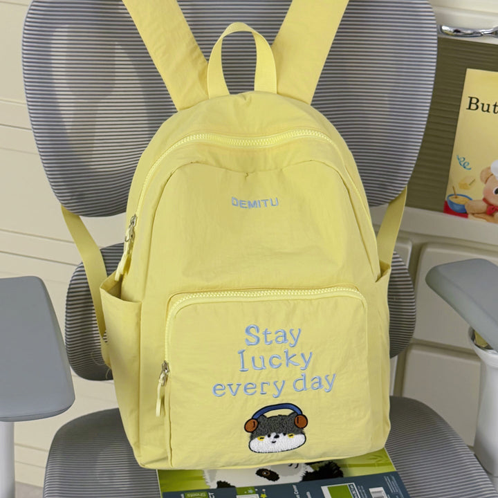 Embroidered Fun Character School Backpack