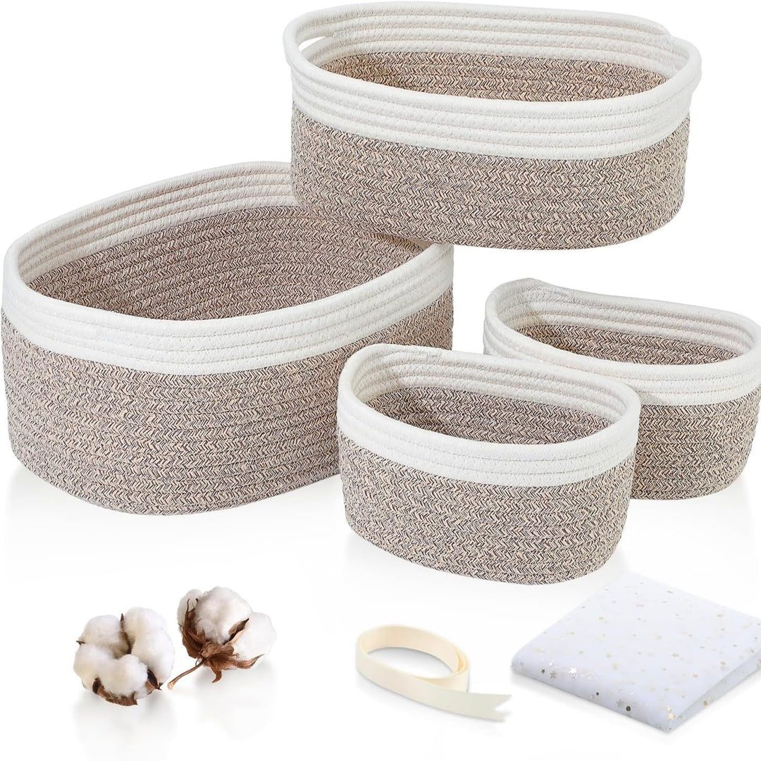 Women's storage basket made of natural cotton material Kalsten