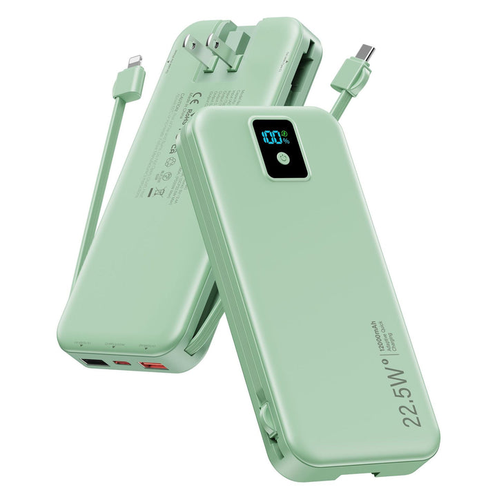 Power bank with digital LCD display and integrated charger Kalsten