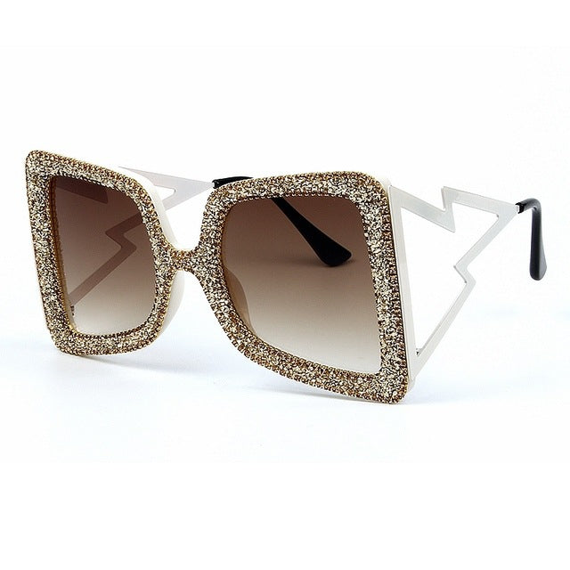 Women's oversized sunglasses with glittering crystal frame Kalsten