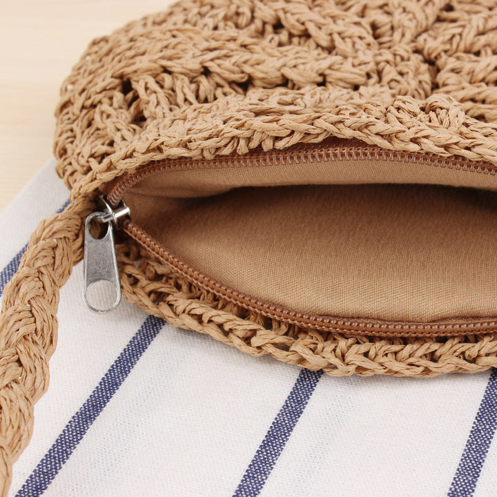 Round Bast Crossbody Bag with Tassels Kalsten