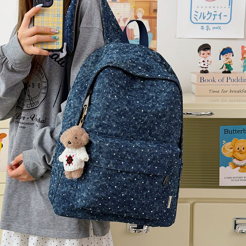 Casual Lightweight Backpack with Polka Dot Design Kalsten