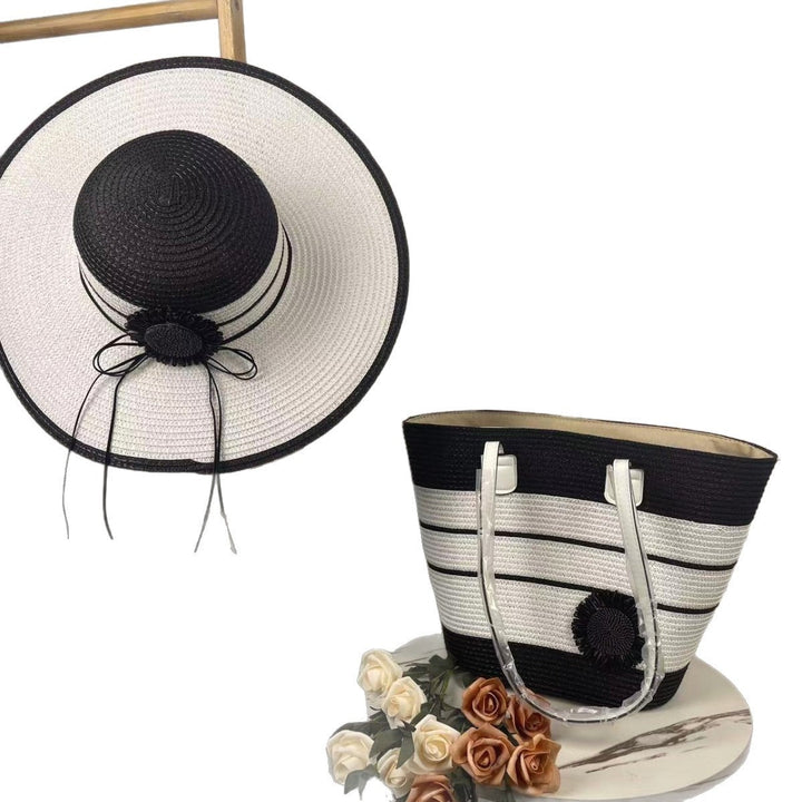 Elegant Beach Bag with Matching Sun Hat Kalsten