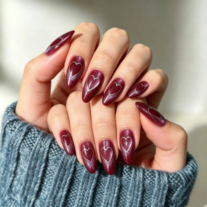 Artificial nails with romantic heart design Kalsten