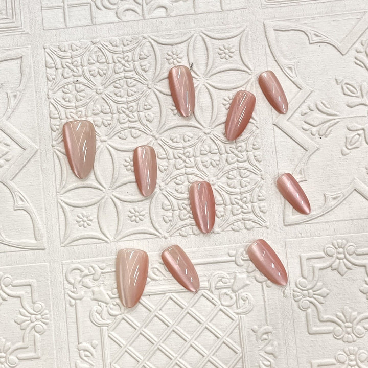 Glossy Almond-Shaped Press-On Nail Set Kalsten 1787225130