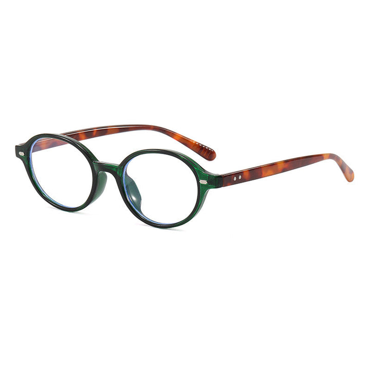 Women's fashionable round reading glasses with flexible plastic frame Kalsten