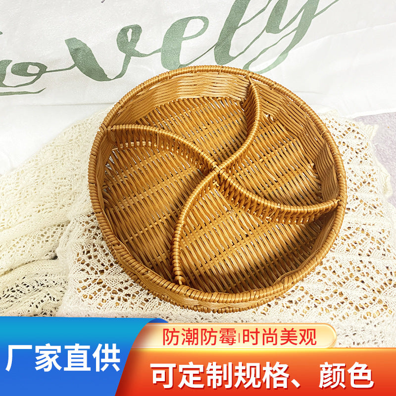 Women's leather storage basket with compartments Kalsten