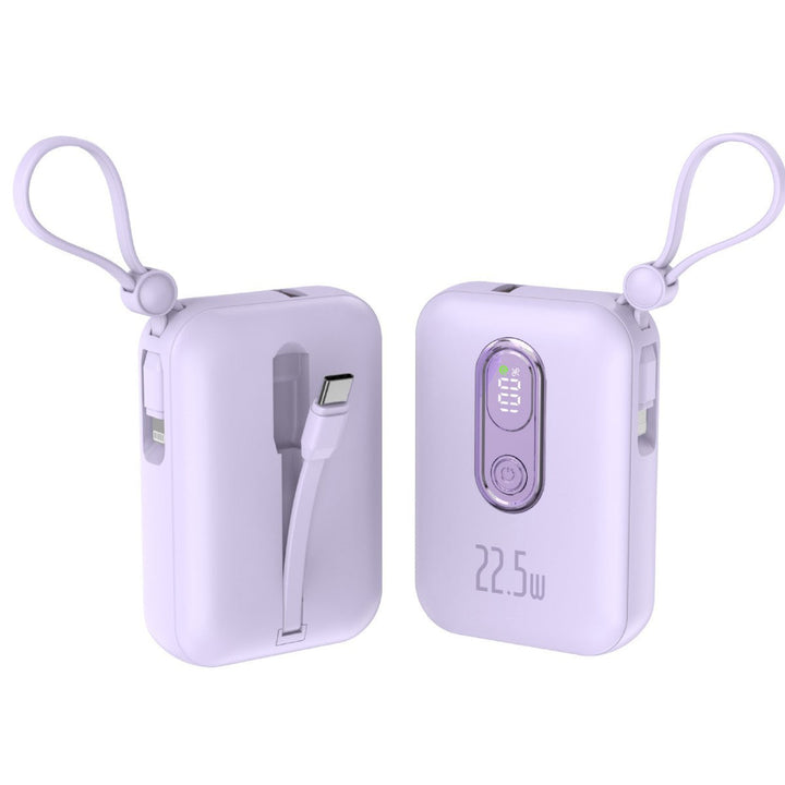 Portable power bank with integrated USB-C port and digital charge status display Kalsten