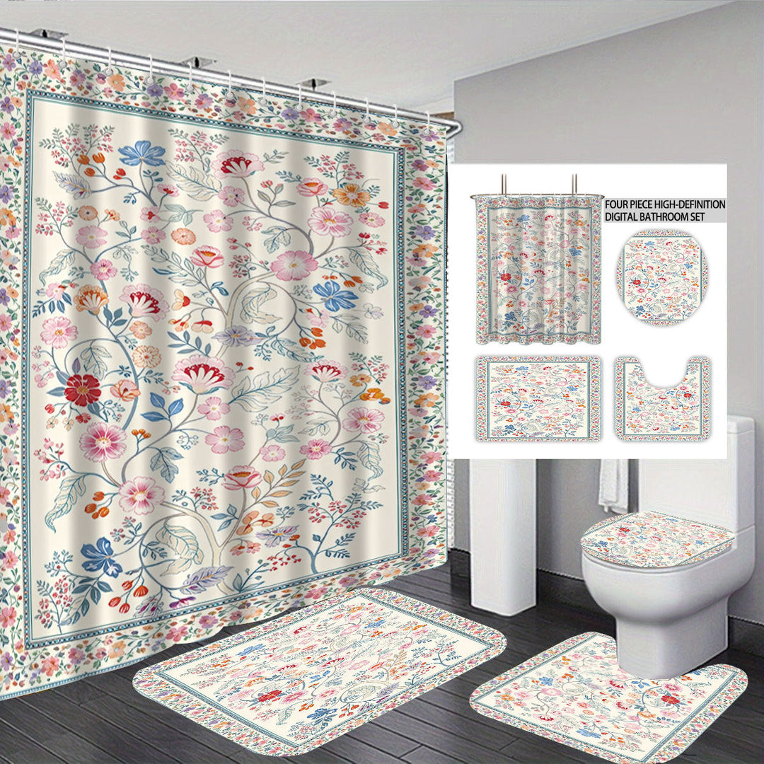 Digital Floral Print Bathroom Set Kalsten