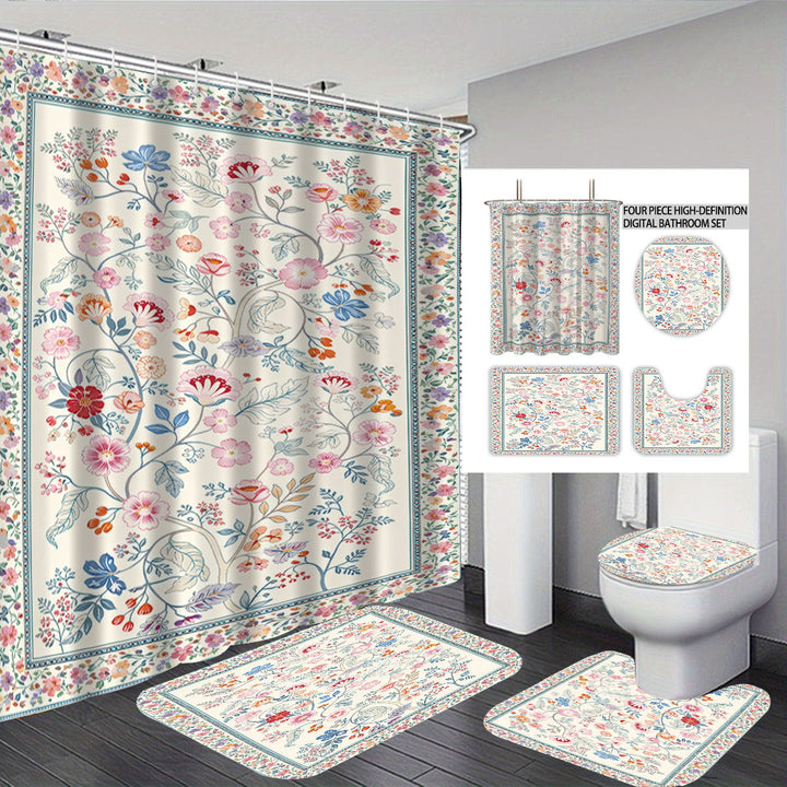 Digital Floral Print Bathroom Set Kalsten
