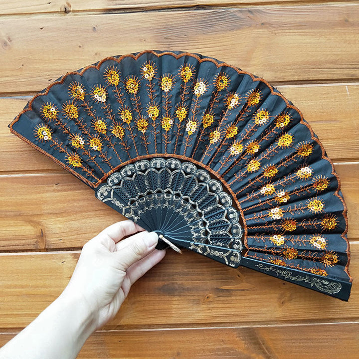 Ladies handcrafted fan with exquisite embroidery Kalsten
