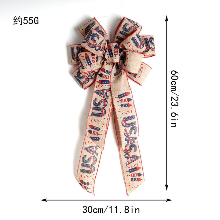 Unisex decorative bow made of ribbon with long ribbons for door and wall Kalsten