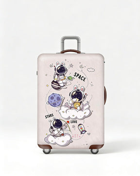 Women's stretchable suitcase cover with rabbit motif, tear-resistant stretch material and openings for handle and wheels Kalsten