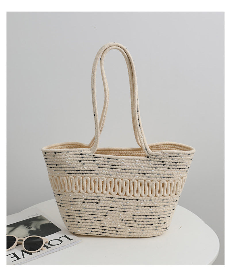 Elegant Handcrafted Beach Bag with Fine Braided Pattern Kalsten