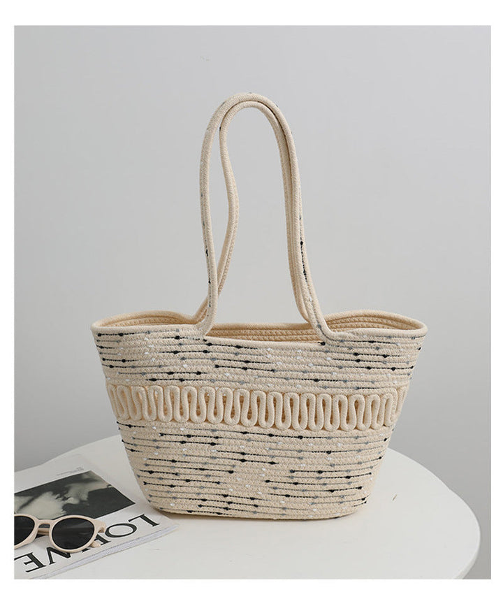 Elegant Handcrafted Beach Bag with Fine Braided Pattern Kalsten